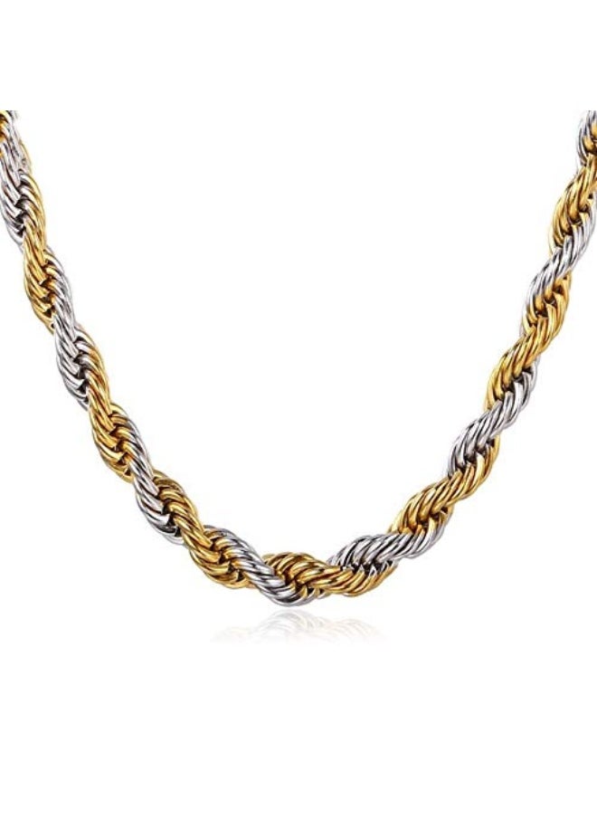 Trendy Classic Stainless Steel Duel Tone Twisted Rope Chain Necklace for Men and Boys fgs..fg - pzsku/Z17E91ED4D52924CED3A0Z/45/_/1729074921/a567f243-827e-4002-b056-9a6b735d5755