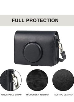 Generic Case for Fuji Mini EVO ,Camera Case Compatible for Fuji Mini EVO Camera with Adjustable Shoulder Strap in Black Lychee Texture Horizontal Style  - Image 5