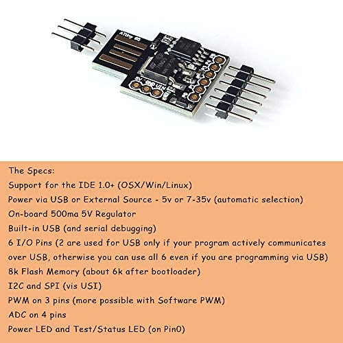 Comimark 5Pcs Digispark Kickstarter ATTINY85 for Arduino General Micro USB Development Board - Image 4