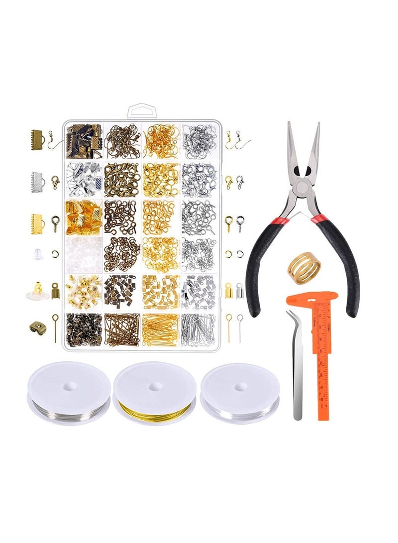 Jewelry Making Supplies Kit - Jewelry Repair Tools with Accessories Jewelry Pliers Findings and Beading Wires for Beginners - Image 1