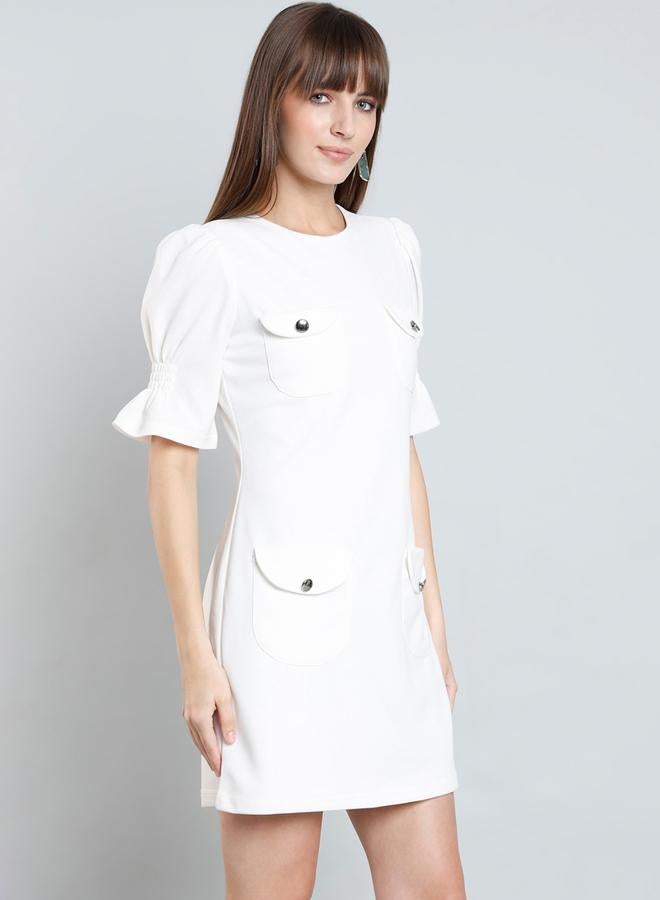 ميش فستان قصير بتفاصيل جيب - Image 3