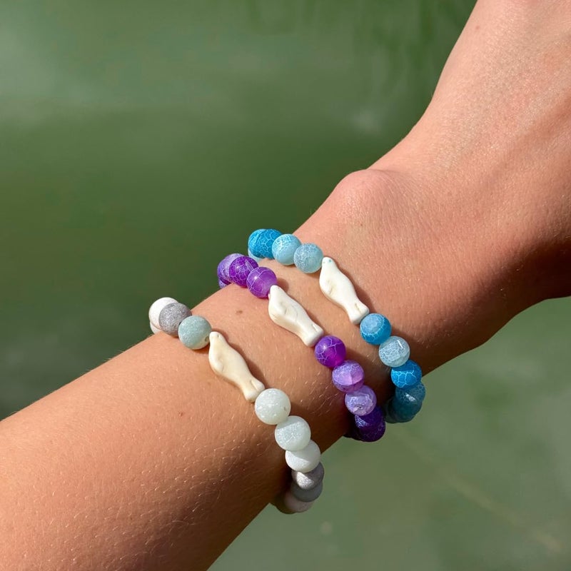 Fahlo Glide Seal Tracking Bracelet, Elastic, supports UC Santa Cruz Beltran Lab + Seymour Marine Discovery Center, one size fits most for Men and Women (Sky Stone) - Image 2