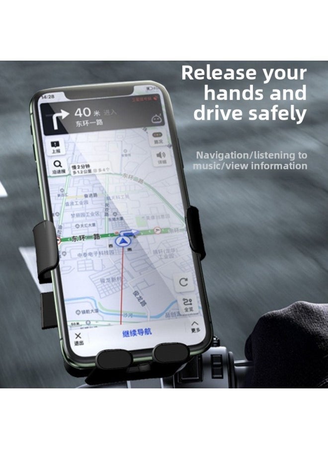 Bicycle Mobile Phone Bracket Electric Car Navigation Rack Motorcycle Rearview Mirror Car Mobile Phone Rack Explosions-Color:(20 Generation) Thickened Handlebar - Image 2
