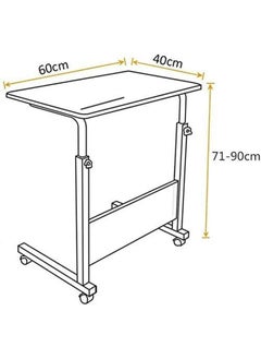SHOWAY Adjustable Mobile Bed Table Desks Portable Laptop Computer Stand Desks Mobile Laptop Desk Computer Table For Bed Bedside Sofa Bedroom Study Office Random Color 60X40Cm  - Image 3