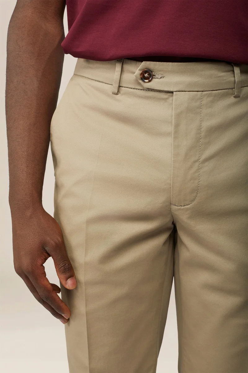 Doppelganger Beige Men's classic regular fit chino trousers - Sand for Men | Best Price UAE
