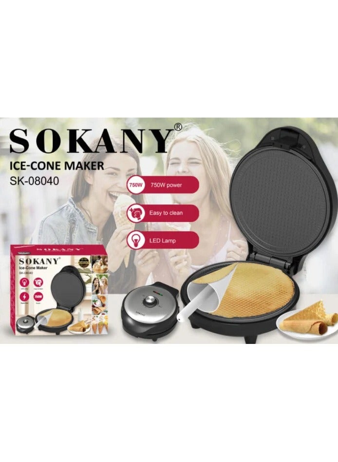 sokany Sokany Ice Cream Cone Maker 750W Efficient Design Non-Stick Coating Model - SK-08040 - Image 1
