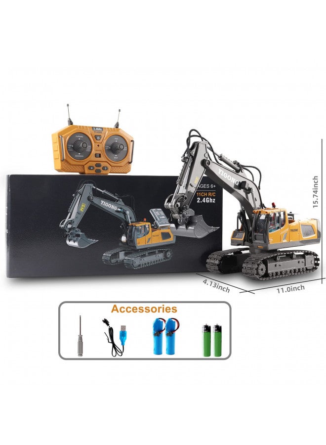 Dwi Dowellin Remote Control Excavator Toys for Boys,Construction Rc Excavators for Kids Age 4-7 8 9 10 Year Old,Ideal Toys,Batteries Included(Yellow) - Image 5