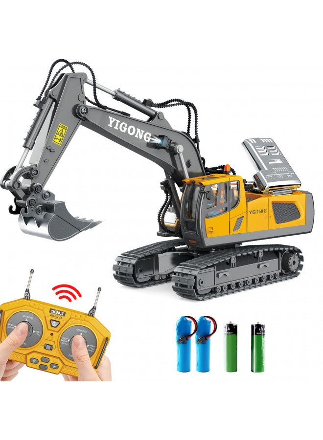 Dwi Dowellin Remote Control Excavator Toys for Boys,Construction Rc Excavators for Kids Age 4-7 8 9 10 Year Old,Ideal Toys,Batteries Included(Yellow) - Image 1