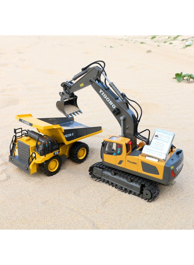 Dwi Dowellin Remote Control Excavator Toys for Boys,Construction Rc Excavators for Kids Age 4-7 8 9 10 Year Old,Ideal Toys,Batteries Included(Yellow) - Image 4
