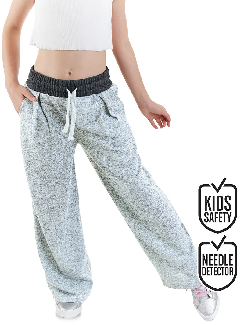 دينوكيدس بنطلون واسع الساق رمادي ناعم للبنات