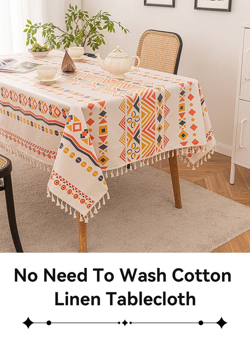 LEOKOR Waterproof TPU Film Tablecloth With Tassel,Oil-Proof Spill-Proof Rectangle Tablecloth,Wipeable Tablecloth Cover - Image 3
