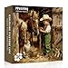 PPuzzling Country Farm Animals Puzzles for Adults 1000 Pieces Vintage Cowboy Boy with Horses Cat Puppy Scene Jigsaw Puzzle Challenging Rustic Barn Farmhouse Art Puzzle - Image 2