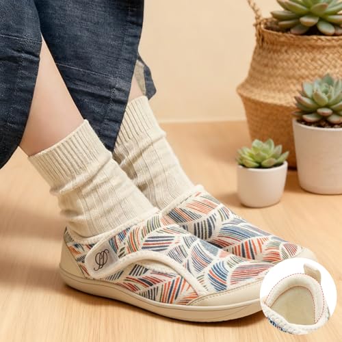 CJROSM Comfortable Wide Diabetic Shoes for Women MesBarefoot House Shoes Slippers for Women Indoor OutdoorAdjustable Zero Drop Edema Shoe for Neuropathy Breathable Nursing Shoe Wide Width Casual Sneakers - Image 3