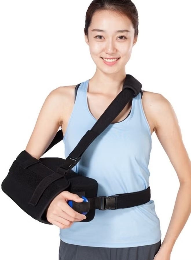 Unewshi Shoulder Abduction Sling Support Strap Shoulder Immobilizer Brace for Arm Injury Black - Image 1