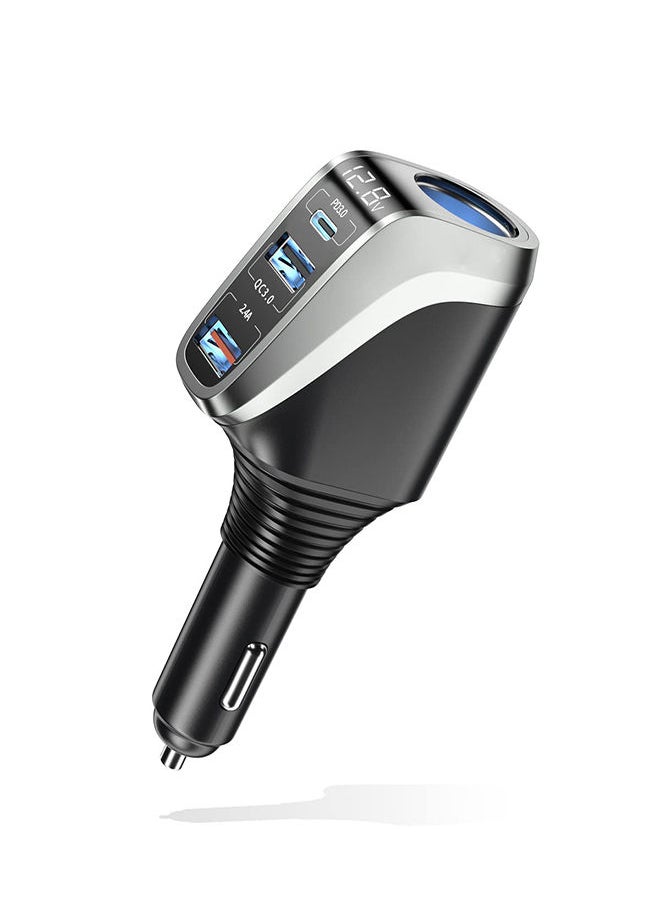 SYOSI - USB C Car Charger 4 in 1 Cigarette Lighter Adapter Socket Splitter with 3 USB Ports 12V/24V Dual USB Type C PD Super Fast Car Charger Adapter Compatible with iPhone14/13/Samsung/Google/GPS - Image 1