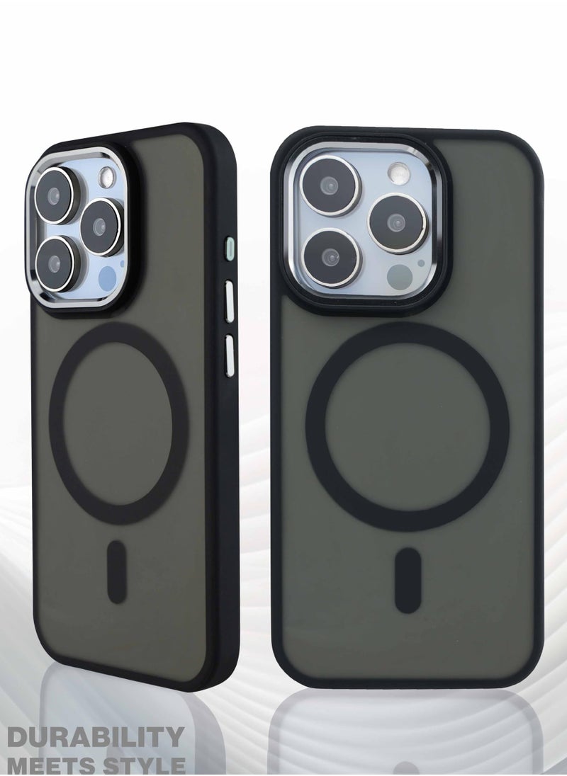 Maxwell Electronics - Maxwell Silky Touch Compatible with MagSafe Case for iPhone 15 Pro - Full Protection, Metallic Camera Lens Guard, Matte Smooth Finish, Compatible with MagSafe - Image 1