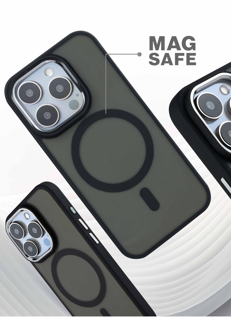 Maxwell Electronics - Maxwell Silky Touch Compatible with MagSafe Case for iPhone 15 Pro - Full Protection, Metallic Camera Lens Guard, Matte Smooth Finish, Compatible with MagSafe - Image 1