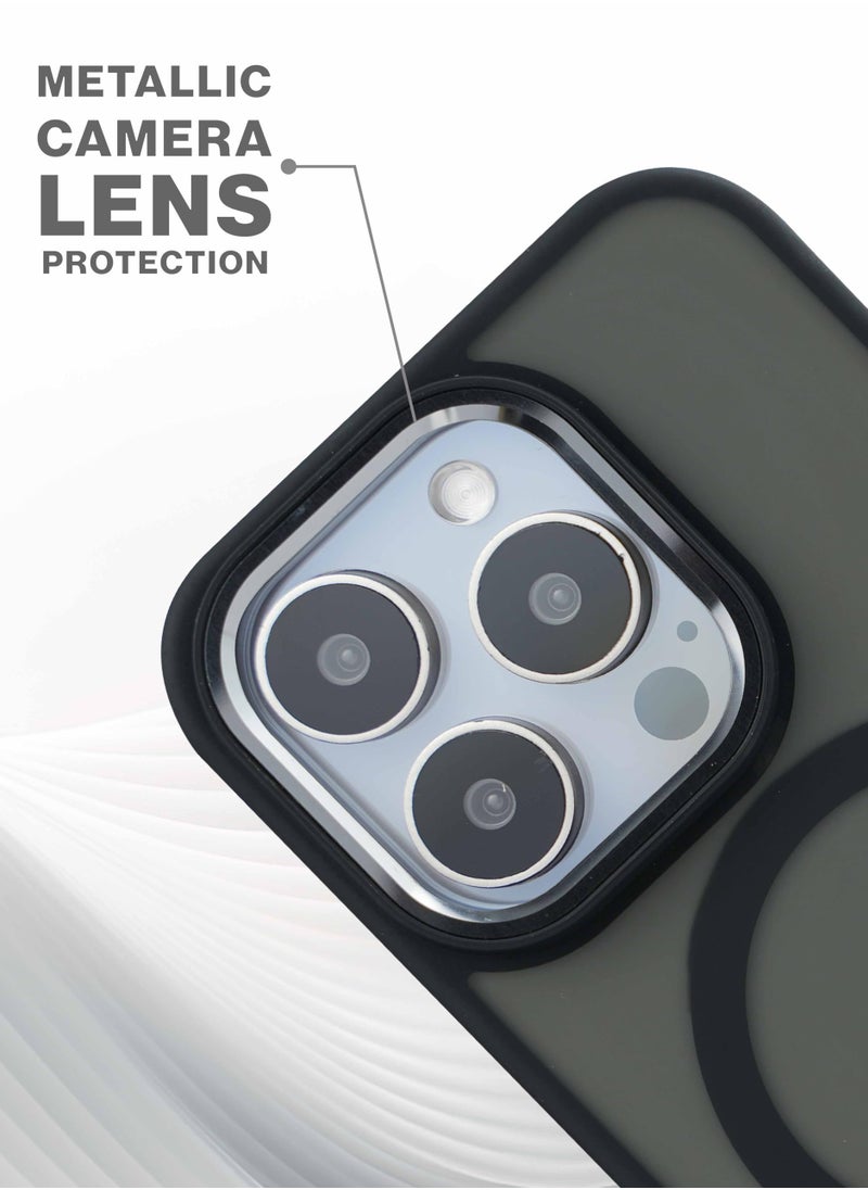 Maxwell Electronics - Maxwell Silky Touch Compatible with MagSafe Case for iPhone 15 Pro - Full Protection, Metallic Camera Lens Guard, Matte Smooth Finish, Compatible with MagSafe - Image 1