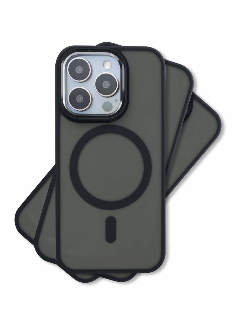 Maxwell Electronics - Maxwell Silky Touch Compatible with MagSafe Case for iPhone 15 Pro - Full Protection, Metallic Camera Lens Guard, Matte Smooth Finish, Compatible with MagSafe - Image 1