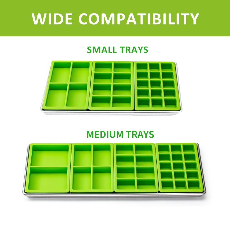 Friheten Mix Cavity Silicone Tray Dividers for Harvest Right Freeze Dryer Medium and Small Trays, 4 Pieces Green Silicone Trays for Harvest Right Freeze Dryer Accessories - Image 2