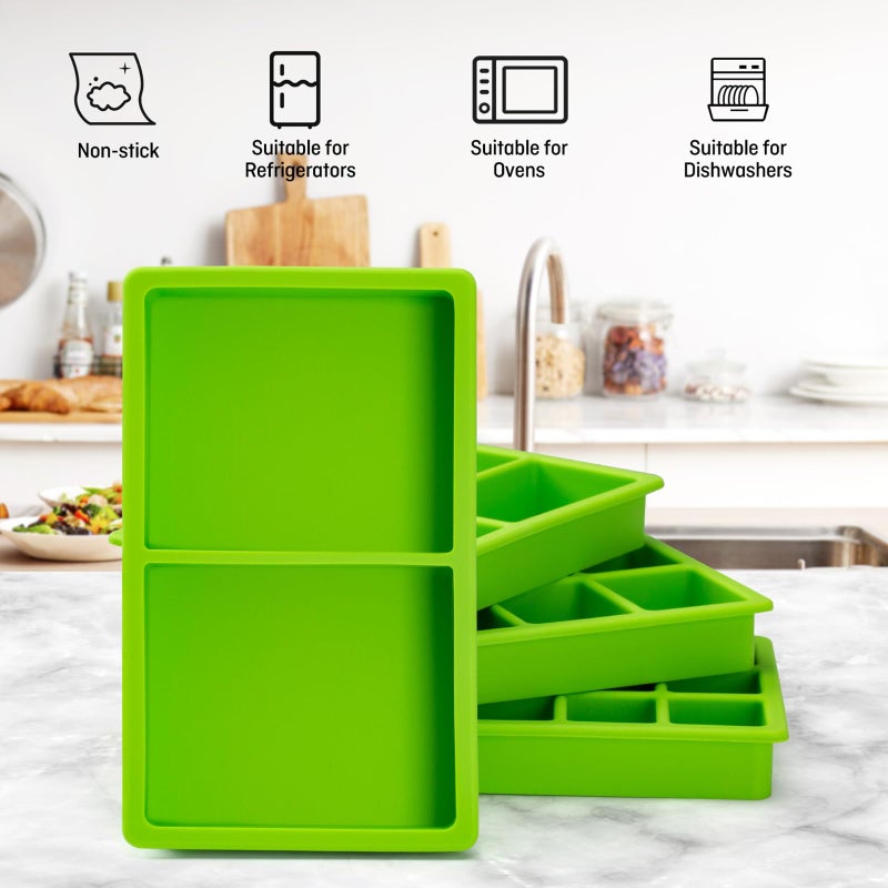 Friheten Mix Cavity Silicone Tray Dividers for Harvest Right Freeze Dryer Medium and Small Trays, 4 Pieces Green Silicone Trays for Harvest Right Freeze Dryer Accessories - Image 3