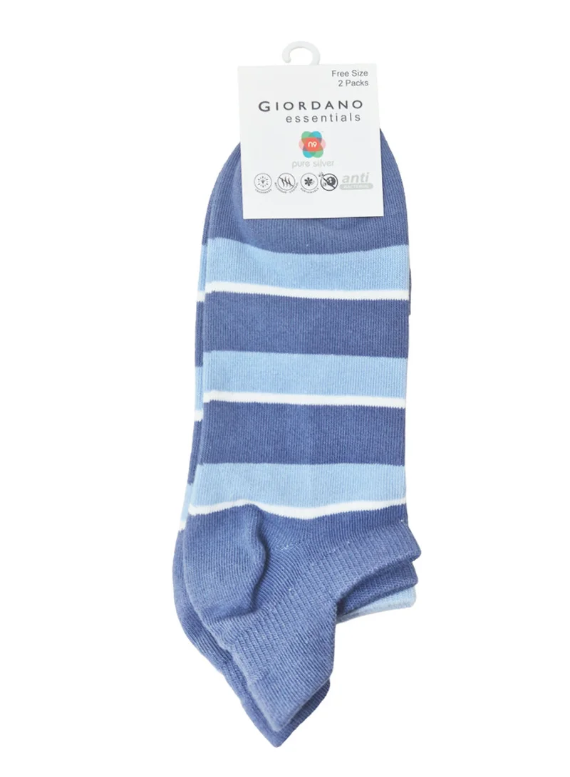 GIORDANO Unisex Lion Logo Socks: 2-Pack Cotton Blend Ankle Length