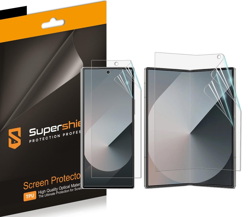 Supershieldz (2 Pack) Designed for Samsung Galaxy Z Fold 6 (2 Main Screen and 2 Front Screen) Screen Protector, High Definition Clear Shield (TPU) - Image 1