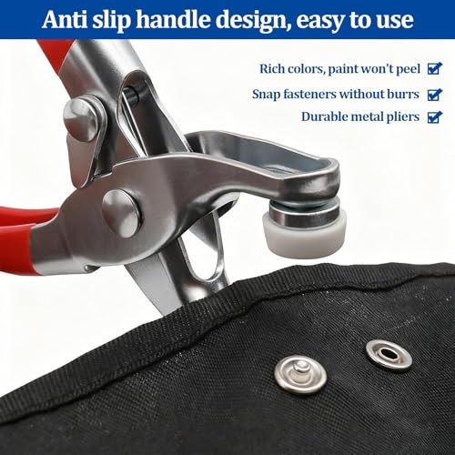 Bolsdoic 100 Sets Snap Button Kit with 10 Colors,Metal Snaps Buttons with Metal Pliers and Fastener Parts,Multicolor Press Tool Kit Perfect for DIY Clothing and Crafts(9.5mm) - Image 5