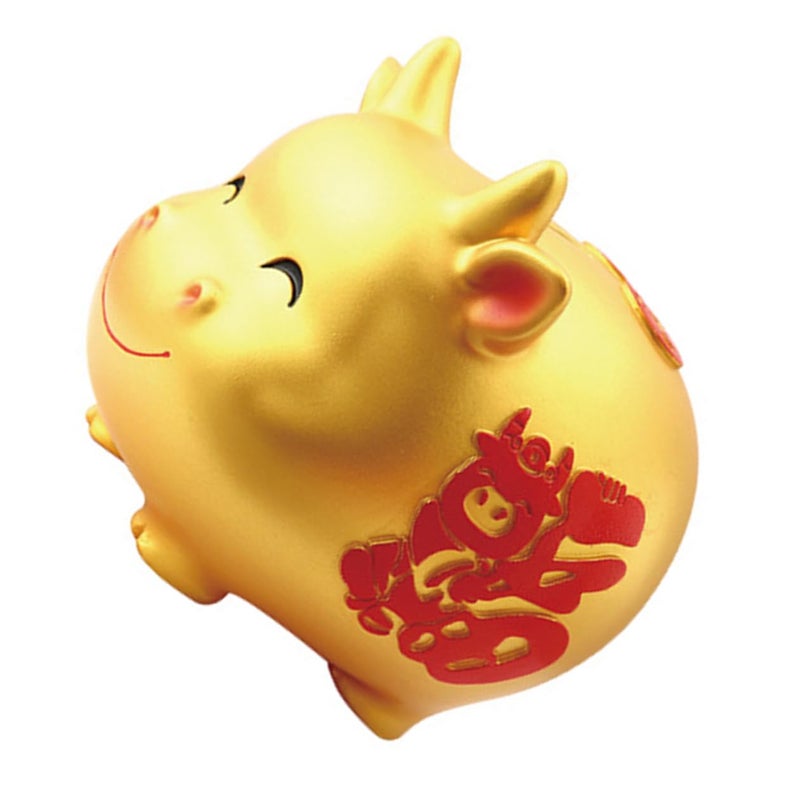 Golden Ox Money Bank Large Capacity Piggy Pot Home Office Decor Savings Box - Image 2