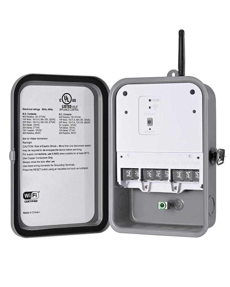 DEWENWILS Pool Pump Timer, Outdoor Wi-Fi Box, Heavy Duty 40A 120-277 VAC 2HP Wireless Controller Timer, Water Heater, Compatible with Smart Phone, Alexa, Google Assistant, UL Listed - Image 1