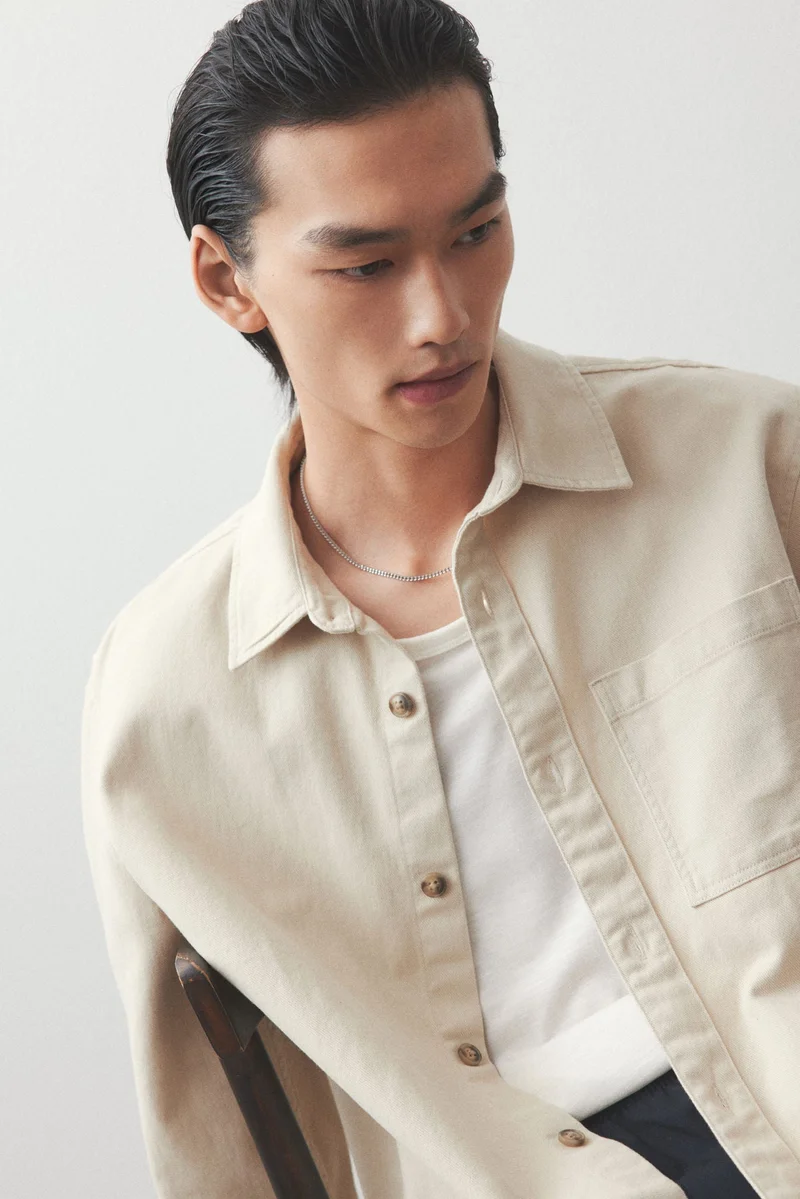 H&M Regular Fit Cotton twill overshirt