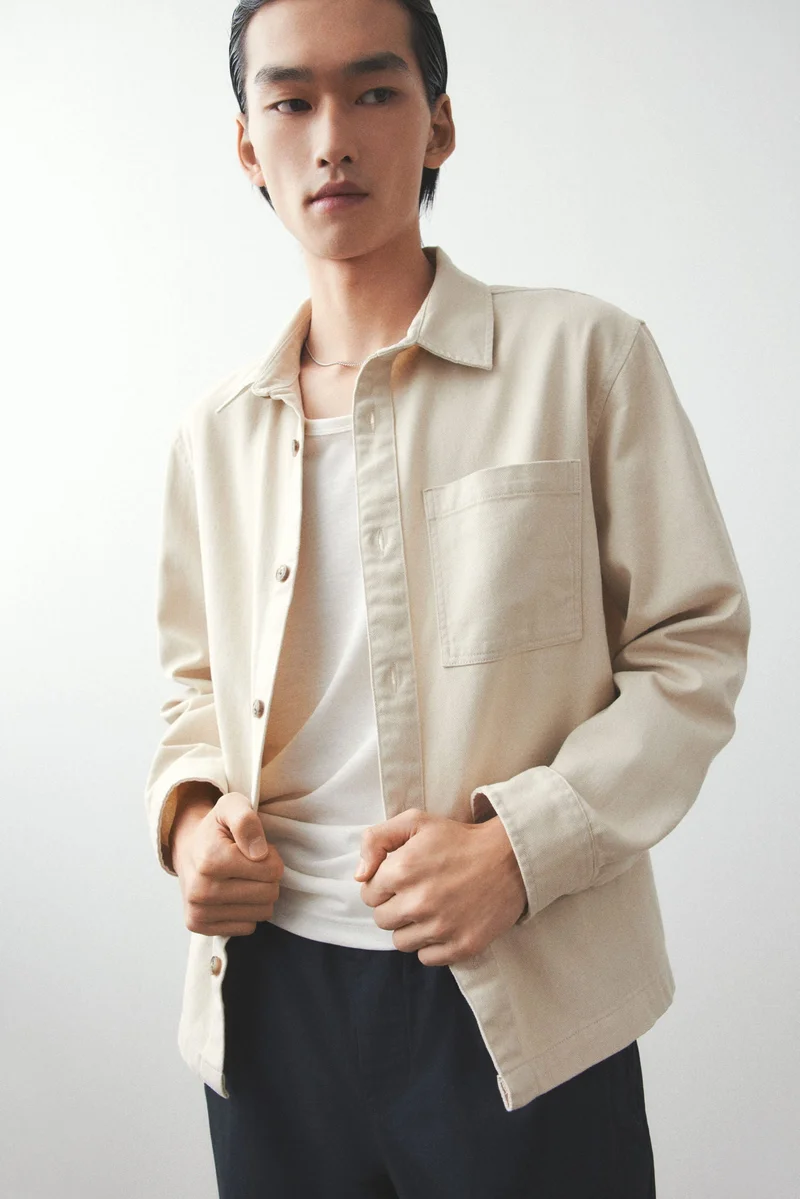 H&M Regular Fit Cotton twill overshirt