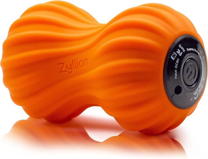 Zyllion Vibrating Peanut Massage Ball with 4 Modes Cordless Rechargeable Electric Deep Tissue Massager Roller for Muscle Pain Relief Orange ZMA30 - Image 1