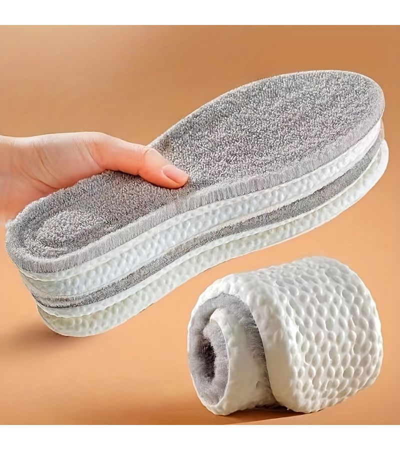 Winter Shoe Insoles Ultra Soft Warm Breathable Thickened Pads Size 43-44 - Image 1