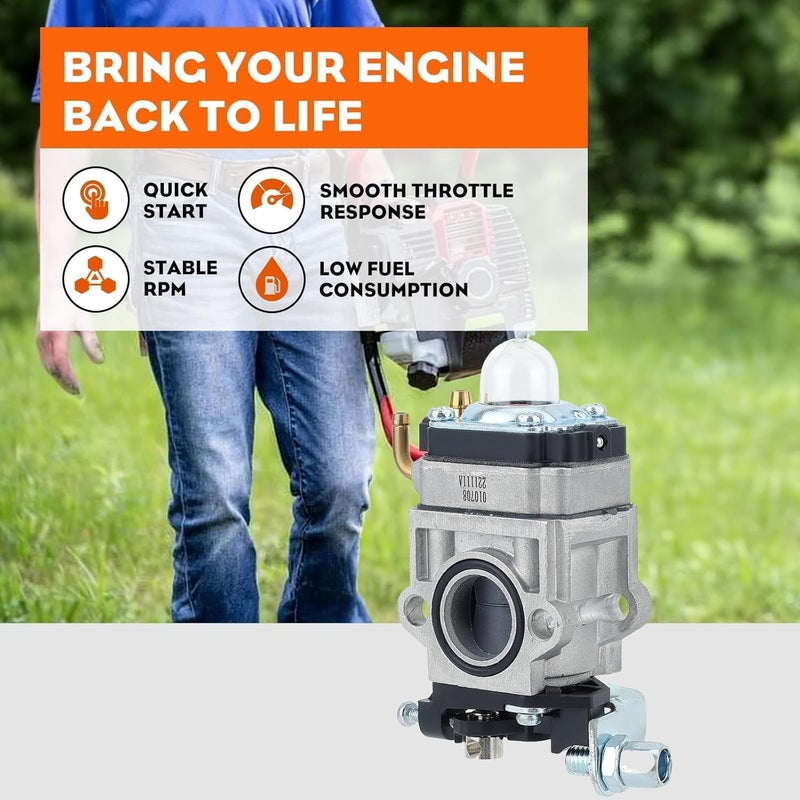 Hipa 300486 Carburetor for Earthquake E43 MC43 WE43 E43CE E43WC 43CC Tiller Carburetor Auger MC43E MC43CE MC43ECE MC43RCE Tiller Cultivator MD43 WE43E WE43CE Edger - Image 3