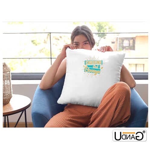 UDNAG White Polyester 'Girls Trip | Cruising and boozyn' Pillow Cover [16 Inch X 16 Inch] - Image 2