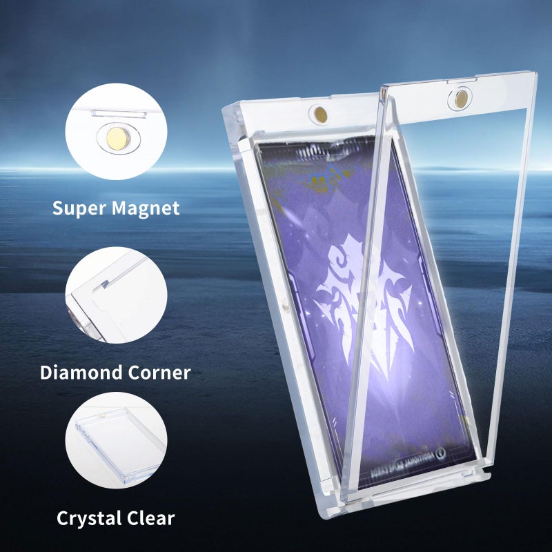 RIXUGIT 10-Pack One Touch Booster-Pack Magnetic-Holders - UV Protection Clear Booster Pack Cases, Fit for Standard Cards Storage and Display, Protect Your Collectible, Sports, and Gaming Cards - Image 3