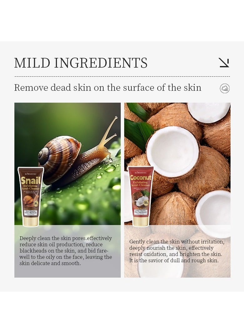 Kormesic 2 قطعة من الحلزون فرك منظف 100 جرام-تقشير - Image 2