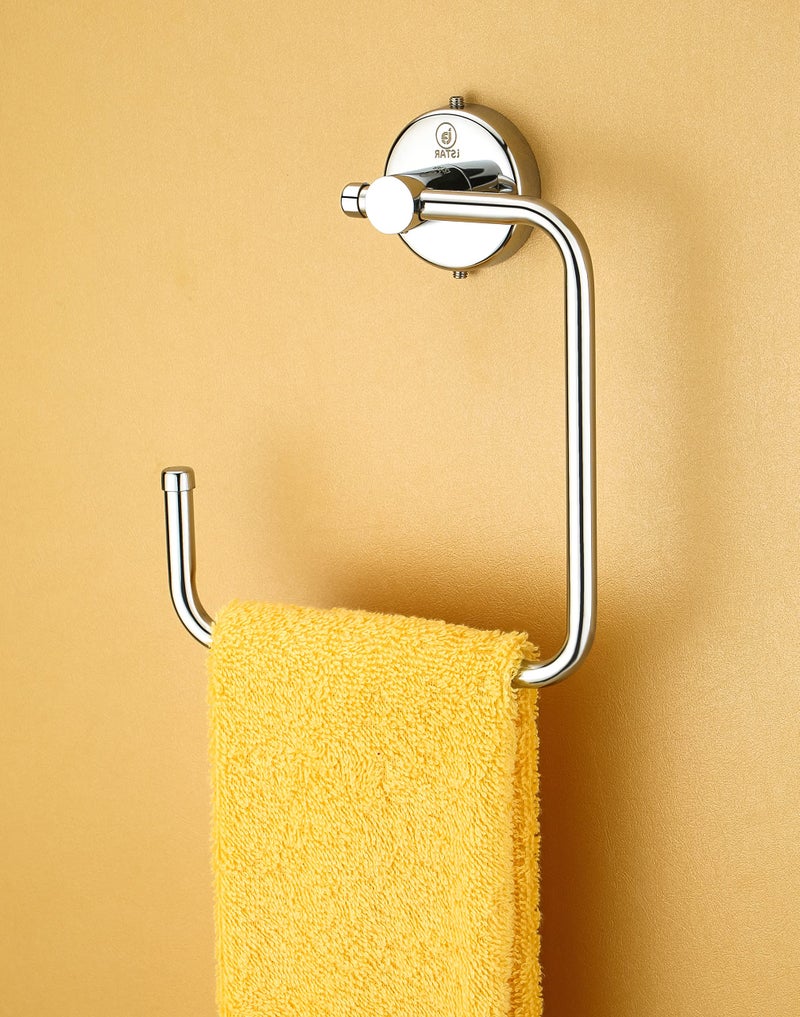 iSTAR Stainless Steel 304 Grade Chrome Finished Half Square Shape Towel Ring/Napkin Holder/Towel Hanger (Pack of 3) - Image 4