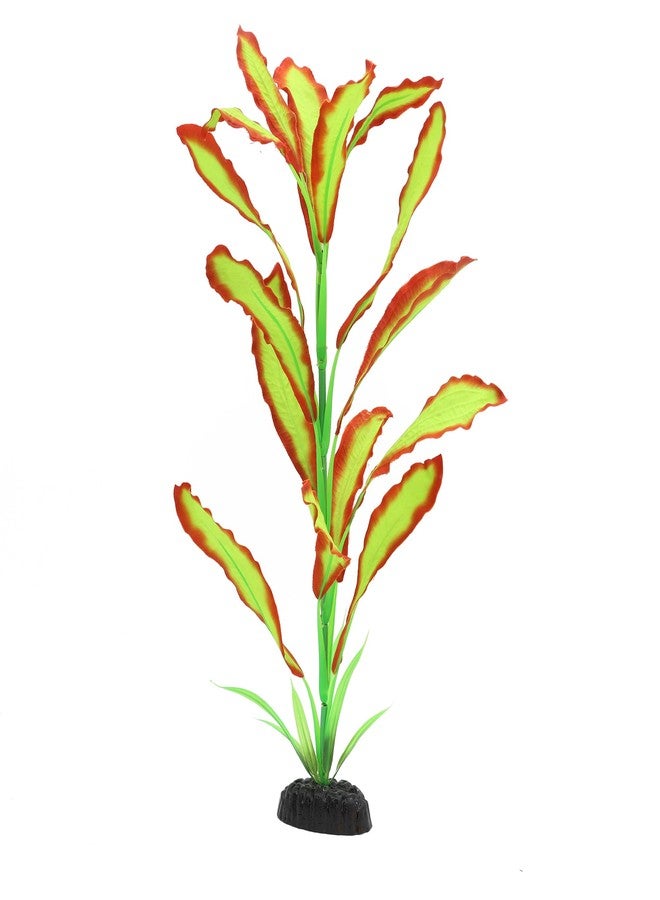 ALEGI Silk Aquarium Plants, 16 Inch Artificial Silk Plants Decorations for Fish Tank,Aquarium Décor Plastic Plants (Light Green with Red, 2 Pack) - Image 4
