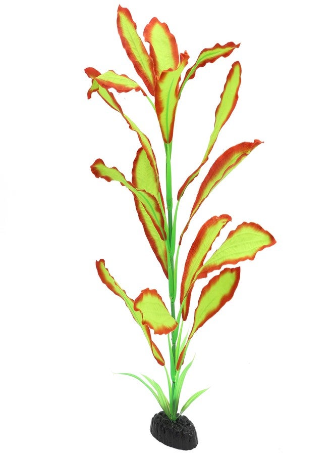 ALEGI Silk Aquarium Plants, 16 Inch Artificial Silk Plants Decorations for Fish Tank,Aquarium Décor Plastic Plants (Light Green with Red, 2 Pack) - Image 5