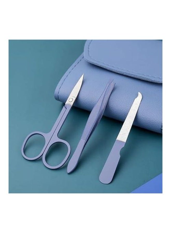 هدايا للرجال/النساء، مجموعة مانيكير من فولاذ مقاوم للصدأ مع حافظة من جلد صناعي، أداة العناية الشخصية - Image 4