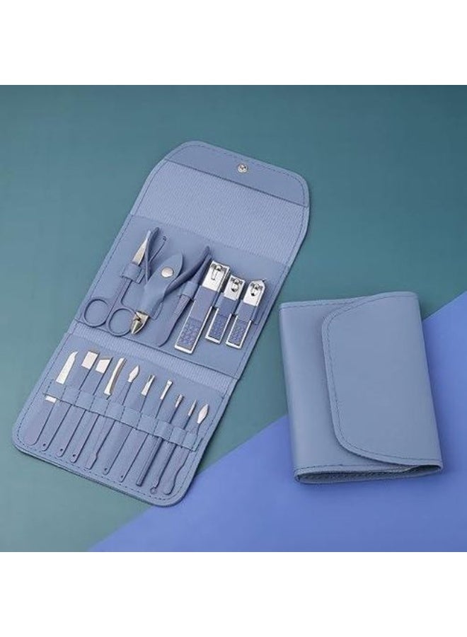 هدايا للرجال/النساء، مجموعة مانيكير من فولاذ مقاوم للصدأ مع حافظة من جلد صناعي، أداة العناية الشخصية - Image 5