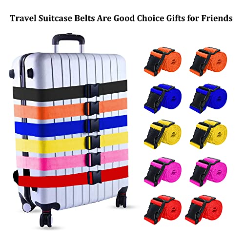 Jcpmcxs 2 Pack Suitcase Straps, Bright Color Adjustable Luggage Belts, TSA Approved (Black) - Image 5