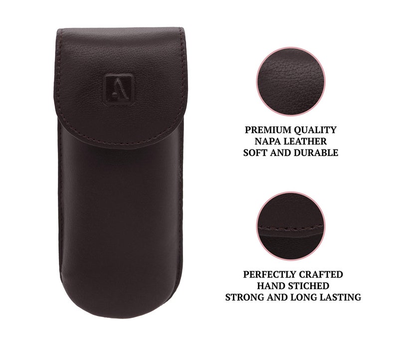 Adamis Genuine Leather Hard Shell Men And Women Spectacle Case, Convertible To Soft And Flexible Spectacle Pouch With Removable Leather Shell. Durable For Sunglass, Eyeglass And Reading Glasses. - Image 2