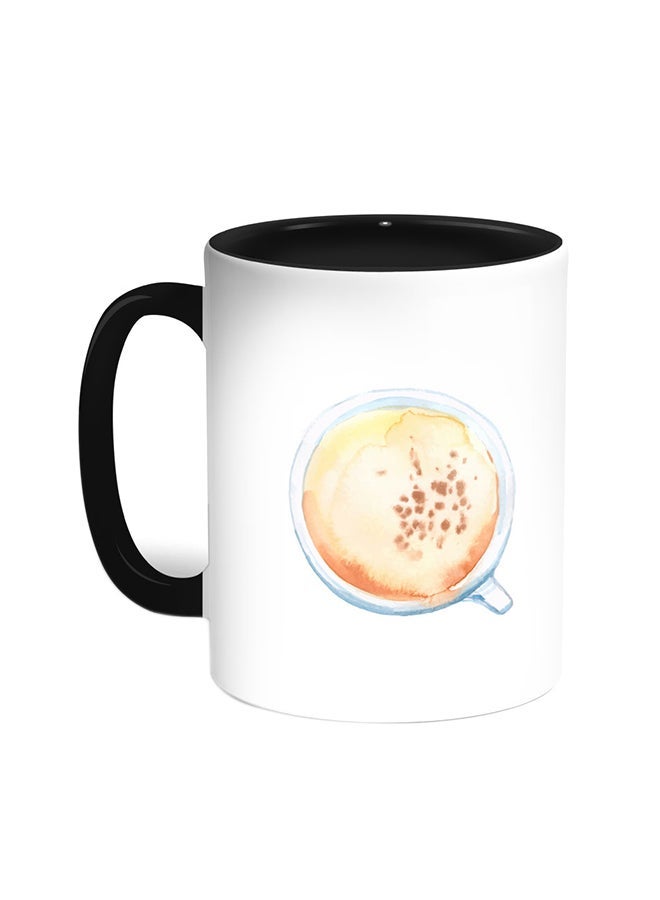 Cup Of Coffee In A Foam Printed Mug Black/White 11ounce