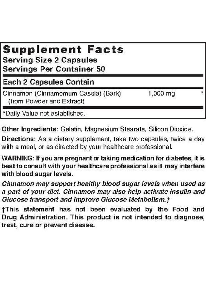 Nature's Blend Cinnamon 1,000 mg 100 Caps - Image 3