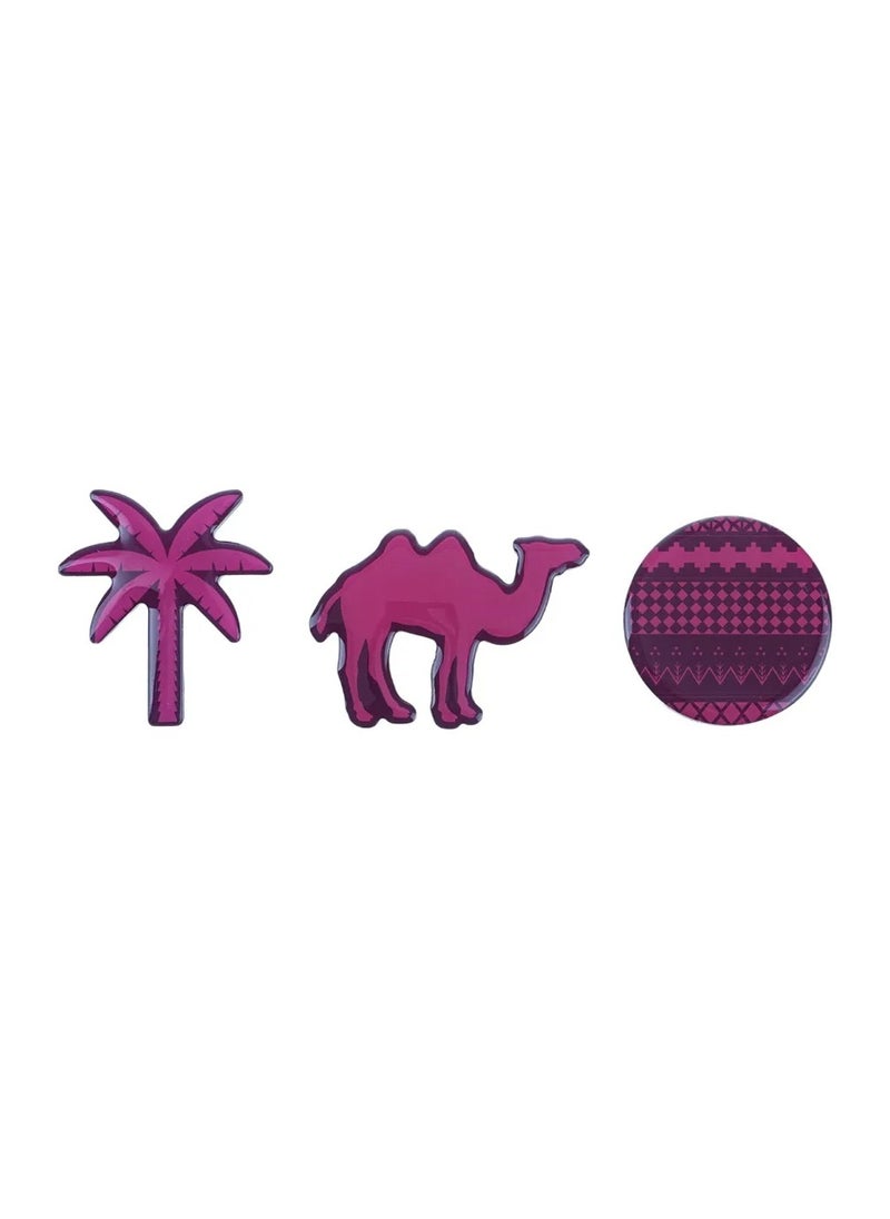 SHABABUNA x HNAK Fridge Magnet Set by Shababuna X Hnak, decorated with designs that reflect Saudi culture and inspired by Saudi landmarks | High Quality and Long Lasting | made in Saudi Arabia - 3 pieces - PCC-1  - Image 2