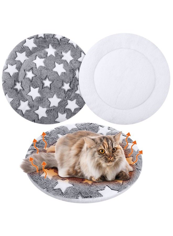 VitalCozy 2 Pack Self Warming Cat Mat Self Heating Pad Bed Reversible Machine Washable Reflects Body Heat Warm Thermal Pet Pad Crate Blanket for Feral and Indoor Cat (20'',Large Star) - Image 1