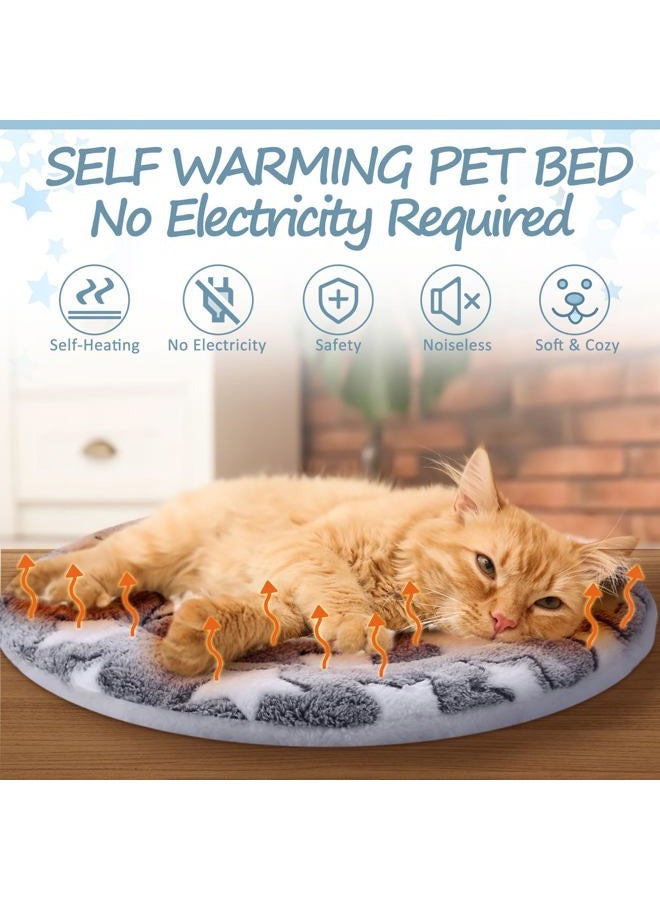 VitalCozy 2 Pack Self Warming Cat Mat Self Heating Pad Bed Reversible Machine Washable Reflects Body Heat Warm Thermal Pet Pad Crate Blanket for Feral and Indoor Cat (20'',Large Star) - Image 4